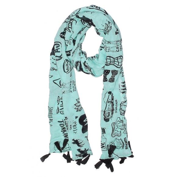 Primitives by Kathy Light Blue Southern & Country Themed Scarf - Picture 1 of 8